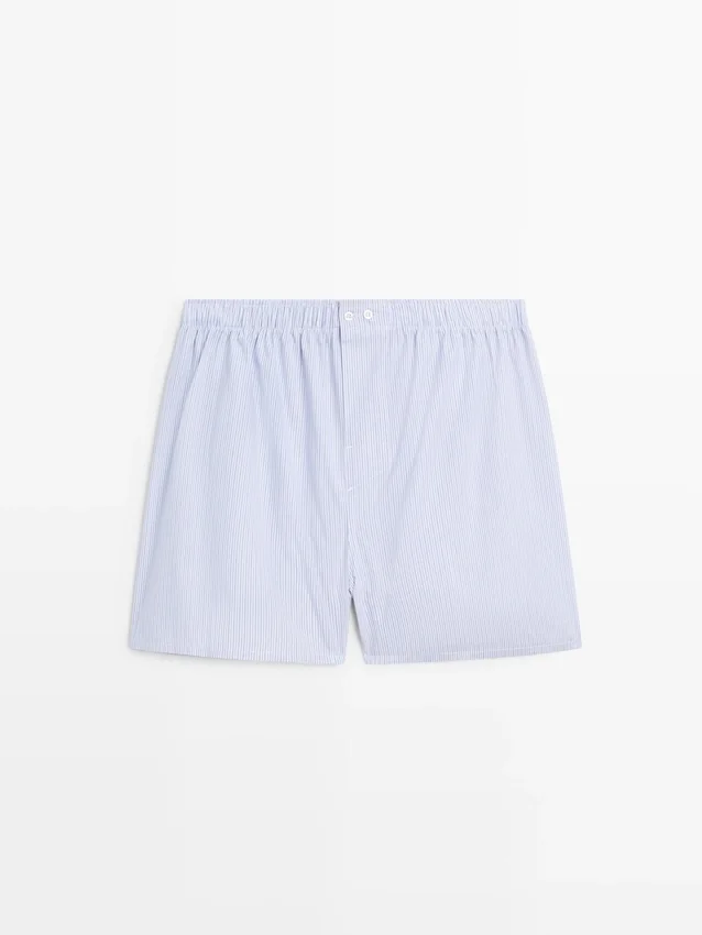 100 % bomullsboxershorts med striper 100 % bomullsboxershorts med striper