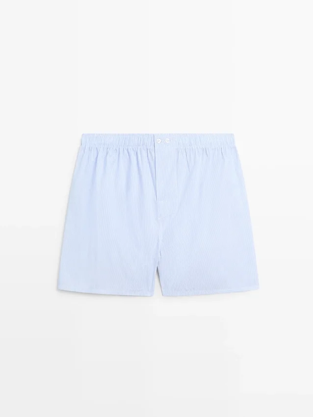100 % bomullsboxershorts med striper 100 % bomullsboxershorts med striper