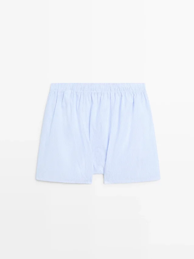 100 % bomullsboxershorts med striper 100 % bomullsboxershorts med striper