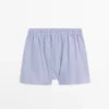100 % bomullsboxershorts med striper 100 % bomullsboxershorts med striper