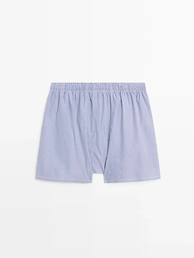 100 % bomullsboxershorts med striper 100 % bomullsboxershorts med striper