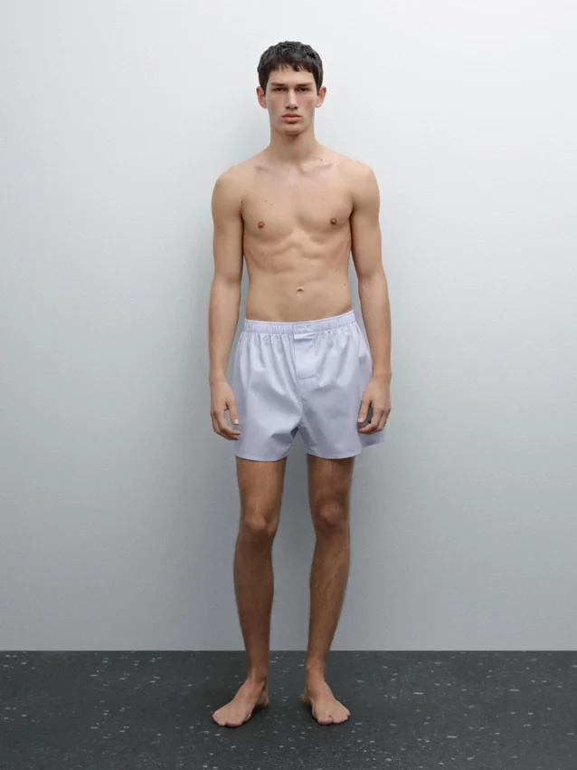 100 % bomullsboxershorts med striper 100 % bomullsboxershorts med striper