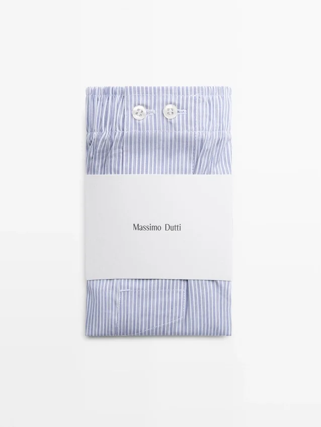 100 % bomullsboxershorts med striper 100 % bomullsboxershorts med striper
