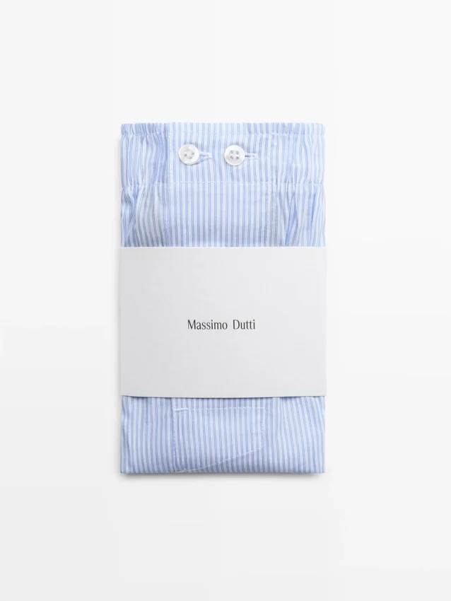 100 % bomullsboxershorts med striper 100 % bomullsboxershorts med striper