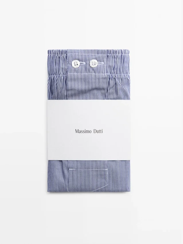 100 % bomullsboxershorts med striper 100 % bomullsboxershorts med striper