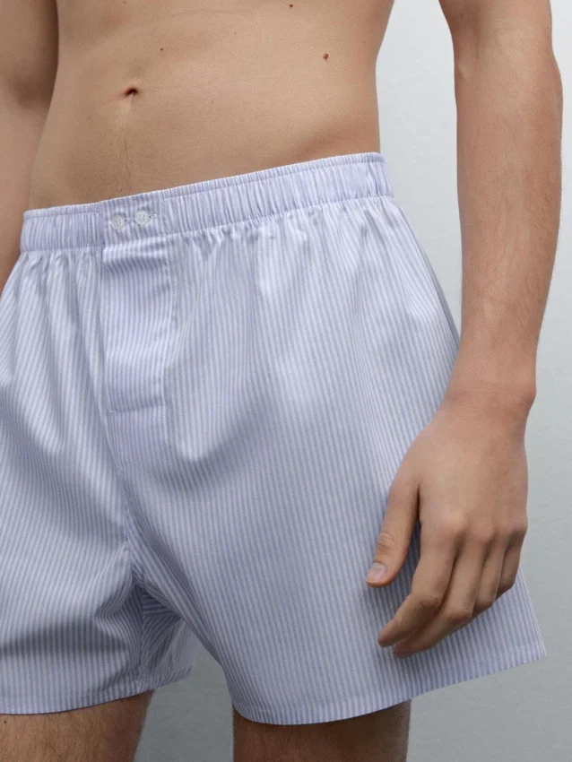 100 % bomullsboxershorts med striper 100 % bomullsboxershorts med striper