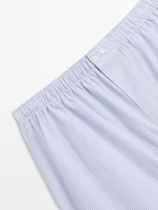 100 % bomullsboxershorts med striper 100 % bomullsboxershorts med striper