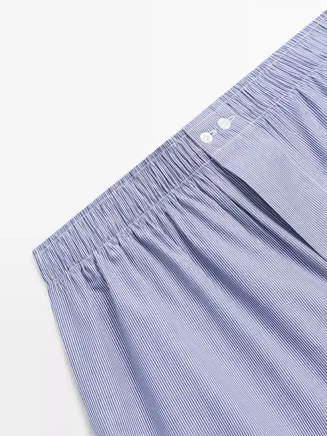 100 % bomullsboxershorts med striper 100 % bomullsboxershorts med striper