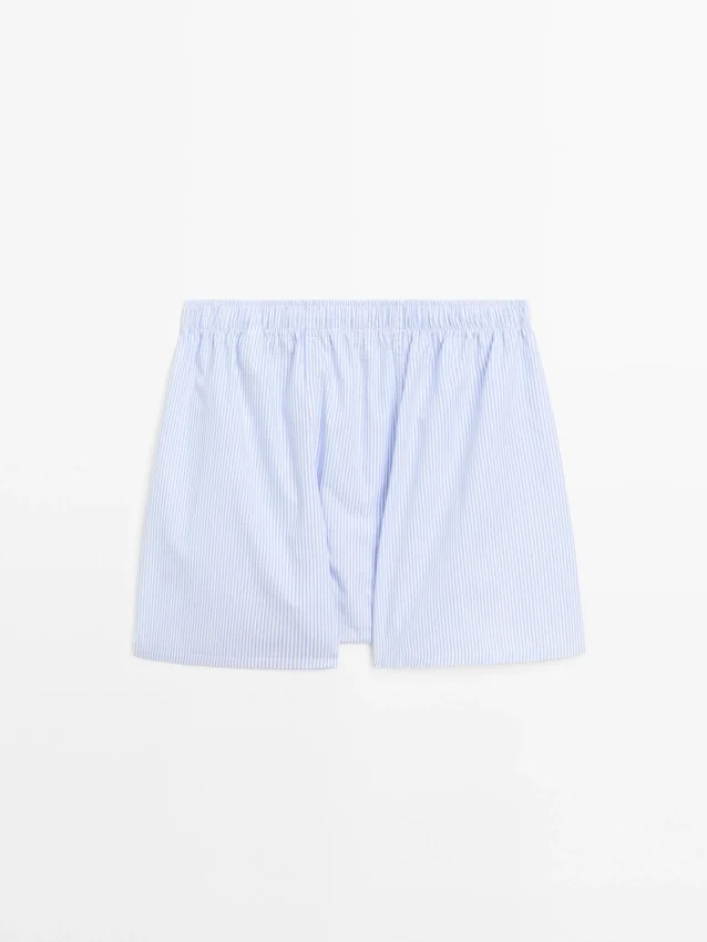 100 % bomullsboxershorts med striper 100 % bomullsboxershorts med striper