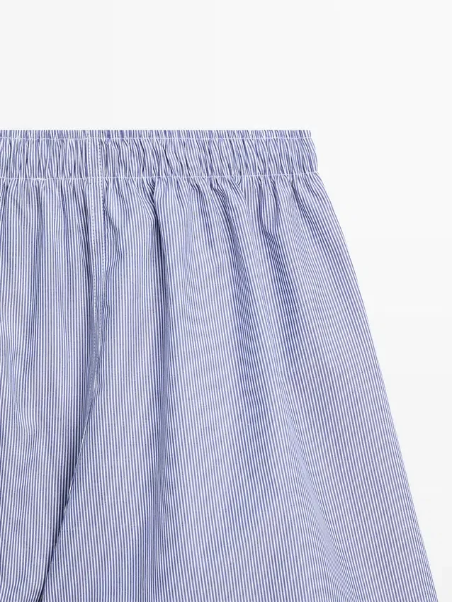 100 % bomullsboxershorts med striper 100 % bomullsboxershorts med striper