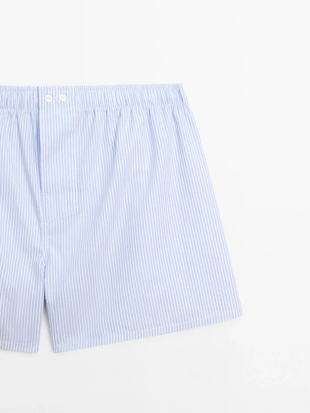 100 % bomullsboxershorts med striper 100 % bomullsboxershorts med striper