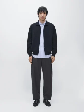 100 % bomullsstrikket cardigan med Pologensere