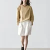 100 % lin, korte plisserte bermuda-shorts 100 % lin, korte plisserte bermuda-shorts
