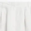 100 % lin, korte plisserte bermuda-shorts 100 % lin, korte plisserte bermuda-shorts