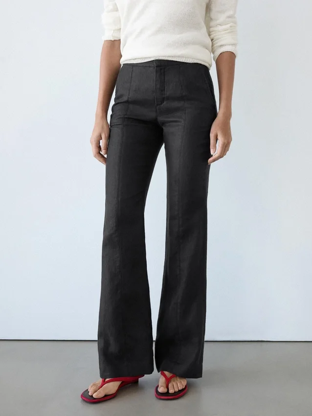 100 % linbukser med kick flare-passform 100 % linbukser med kick flare-passform