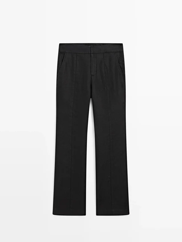 100 % linbukser med kick flare-passform 100 % linbukser med kick flare-passform
