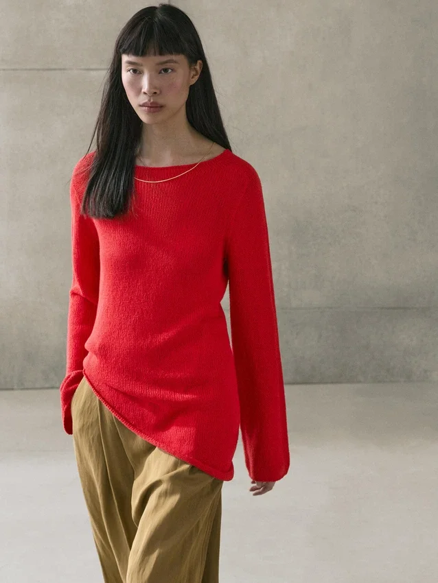 Asymmetrisk strikket genser Asymmetrisk strikket genser
