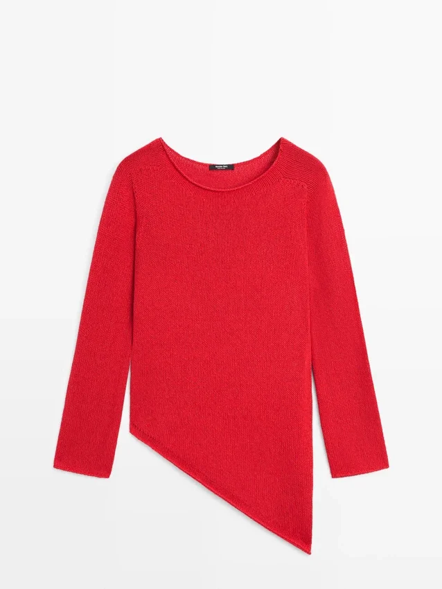 Asymmetrisk strikket genser Asymmetrisk strikket genser