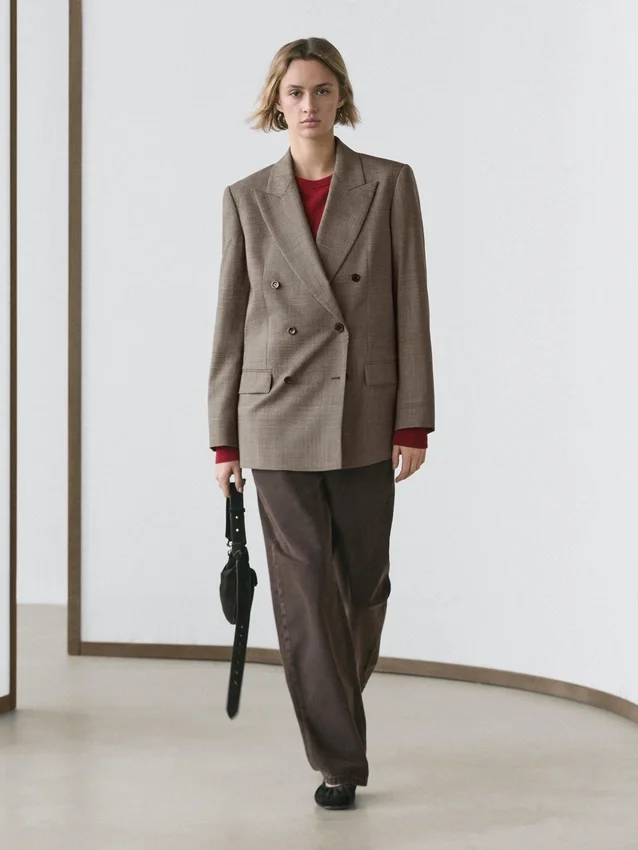 Blazer i ull med rutemønster Blazer i ull med rutemønster