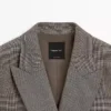 Blazer i ull med rutemønster Blazer i ull med rutemønster
