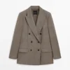 Blazer i ull med rutemønster Blazer i ull med rutemønster