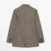 Blazer i ull med rutemønster Blazer i ull med rutemønster