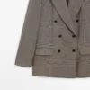 Blazer i ull med rutemønster Blazer i ull med rutemønster