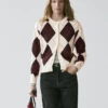 Bomulls-argyle-Cardigan