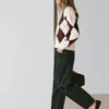 Bomulls-argyle-Cardigan