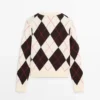 Bomulls-argyle-Cardigan