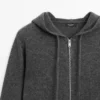 Cardigan i ullblanding med glidelås og hette Cardigan i ullblanding med glidelås og hette