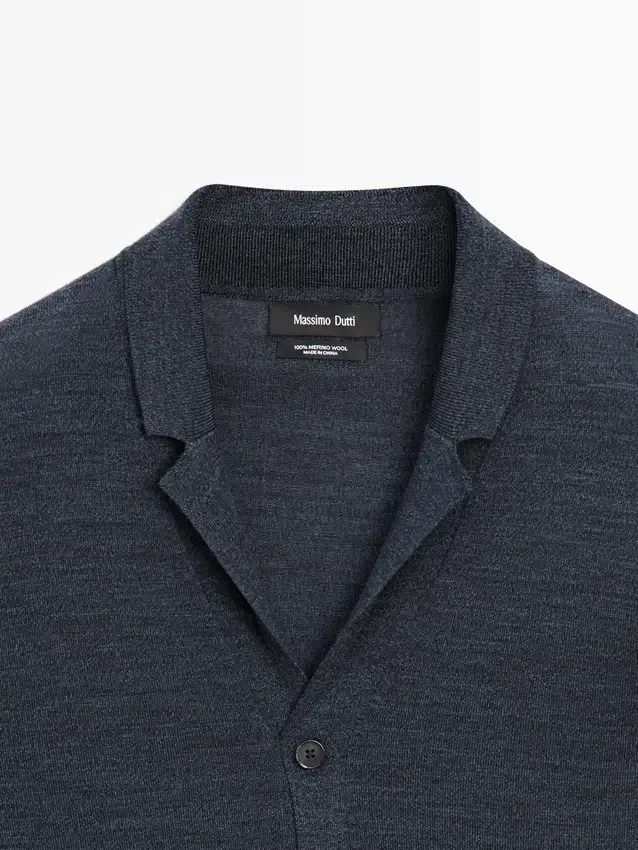 Cardigan i ullblanding med reverskrage Cardigan i ullblanding med reverskrage