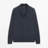 Cardigan i ullblanding med reverskrage Cardigan i ullblanding med reverskrage