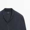 Cardigan i ullblanding med reverskrage Cardigan i ullblanding med reverskrage