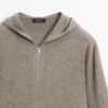 Cardigans i ullblanding med hette