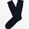 Enkle strikkede sokker i bomullsblanding