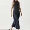 Flekket strikket halterneck-top