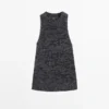 Flekket strikket halterneck-top