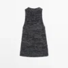 Flekket strikket halterneck-top
