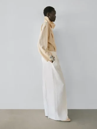 Flytende dressbukser i lin