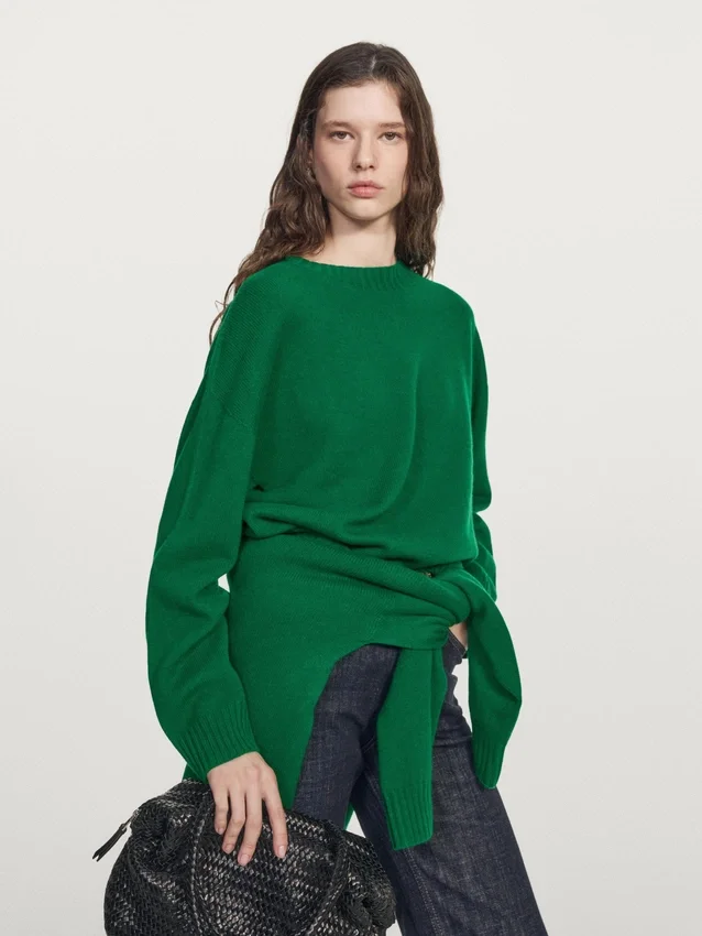 Genser med rund hals i ullblanding Genser med rund hals i ullblanding
