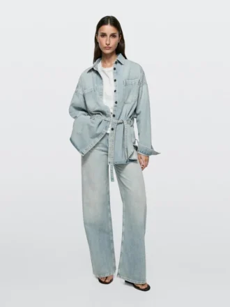 Jeans med høy midje og barrel-passform
