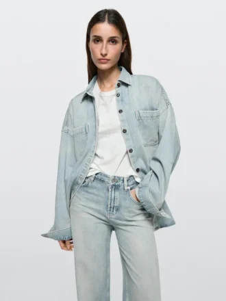 Jeans med høy midje og barrel-passform