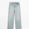 Jeans med høy midje og barrel-passform