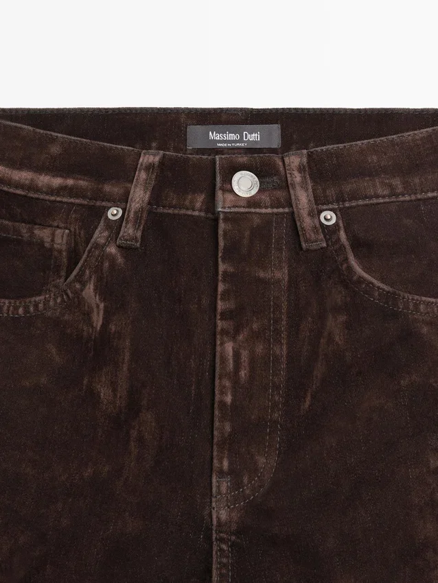 Jeans med høy midje og flokket bootcut Jeans med høy midje og flokket bootcut