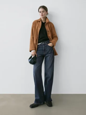 Jeans med høy midje og vide ben