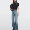 Jeans med høy midje og vide ben