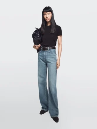 Jeans med høy midje og vide ben