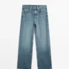 Jeans med høy midje og vide ben