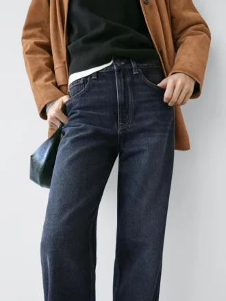 Jeans med høy midje og vide ben